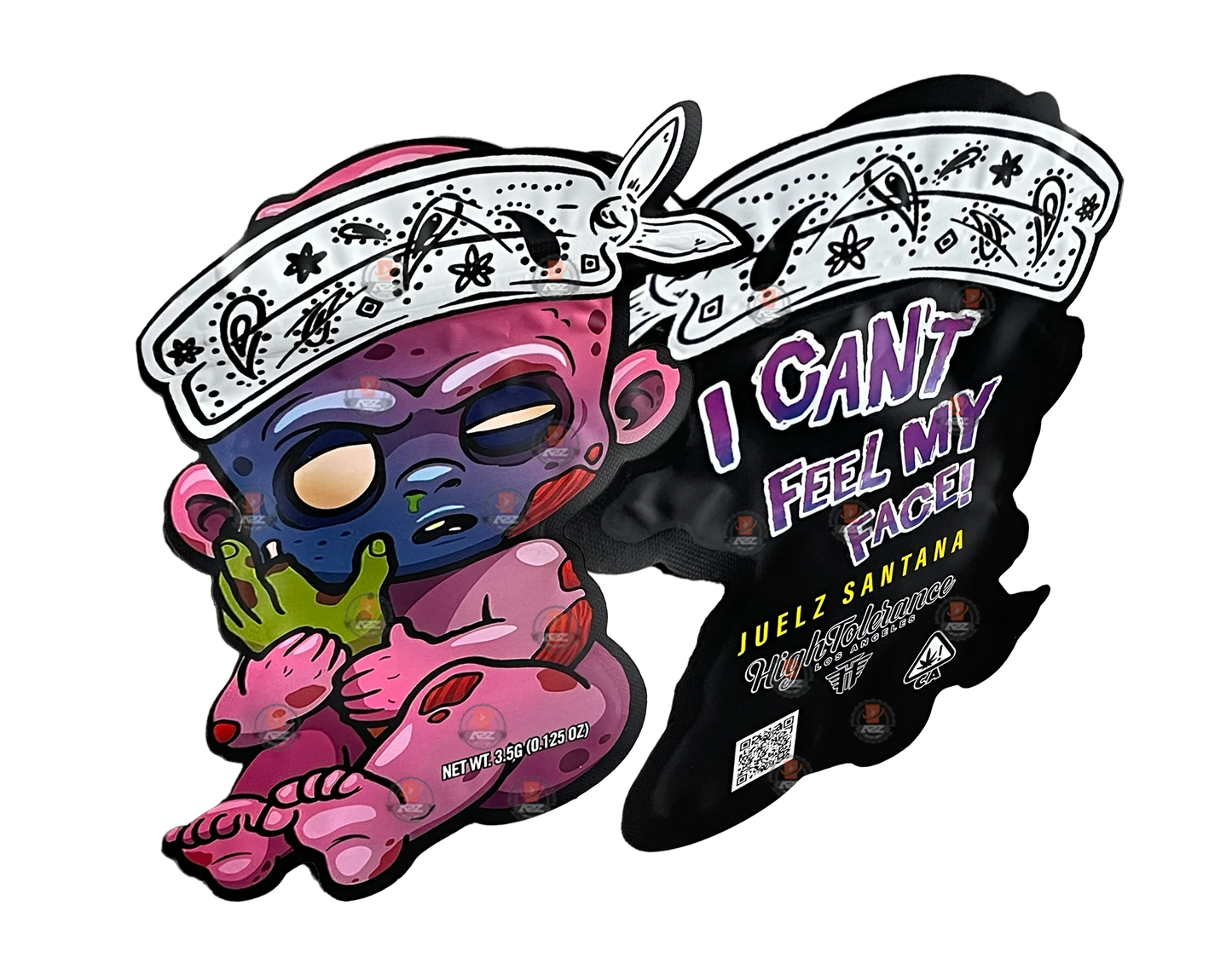 Disner Pack Baby I Can't Feel My Face Cut Out Mylar Bags 3.5g High Tolerance - Black Unicorn Hub