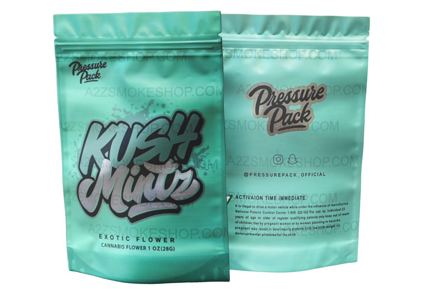Pressure Pack Kush Mintz 1 OZ 28G Mylar empty Mylar bag 1 ounce (50 Count) Kush Mints - Black Unicorn Hub