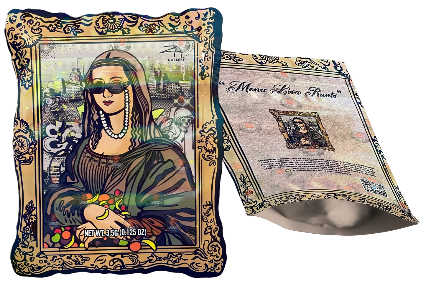 Mona Lisa Mylar Bags 3.5g Holographic Empty Packaging - Black Unicorn Hub