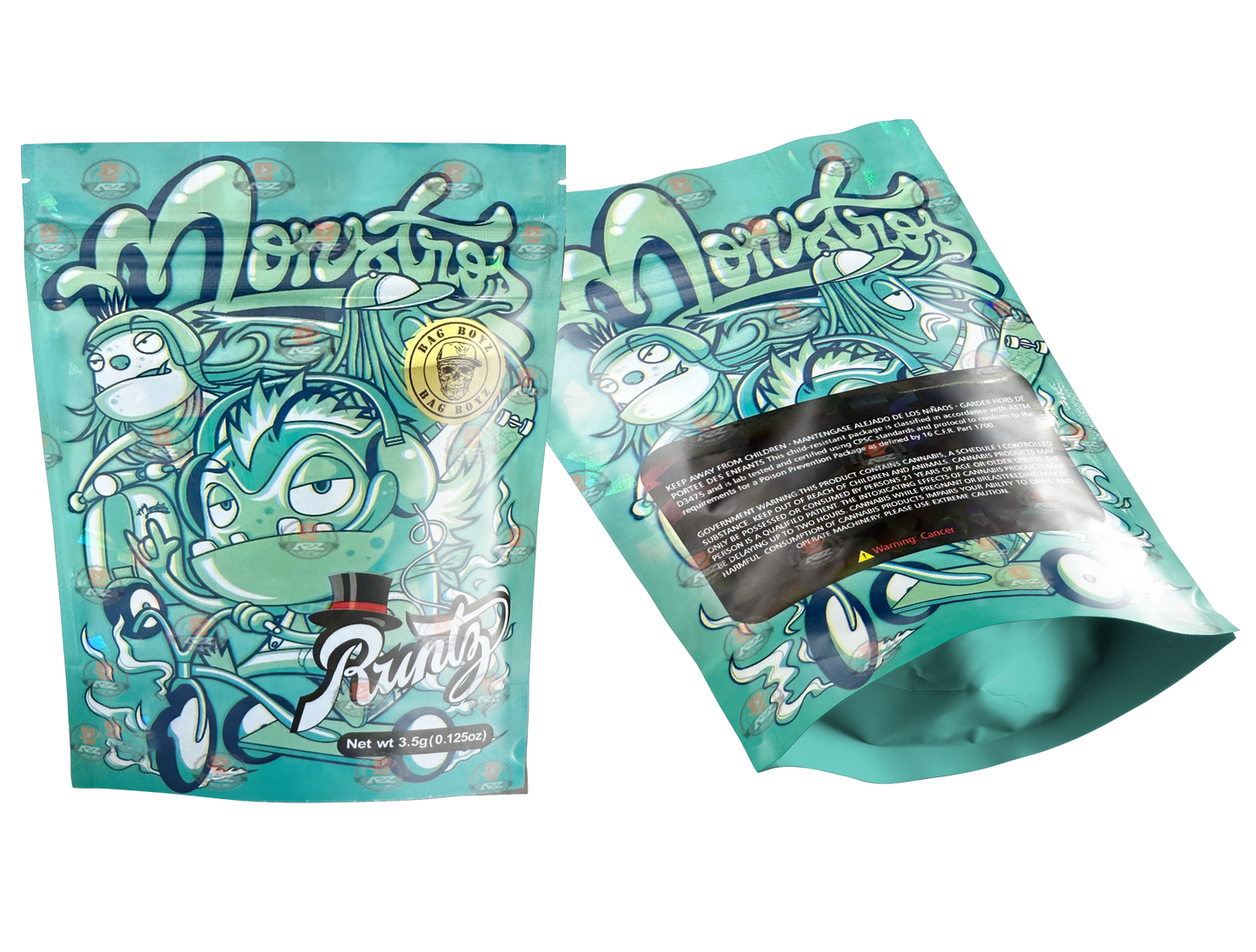 Monsters Mylar bag 3.5g Packaging Only