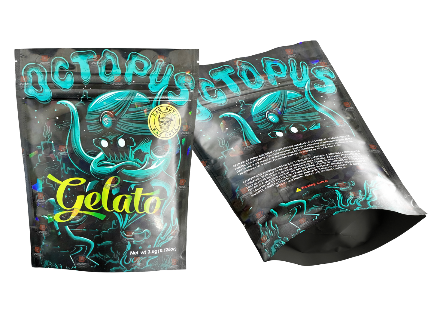Gelato Octopus Mylar bag 3.5g Packaging Only