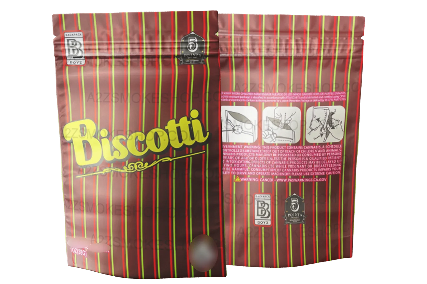 Backpack Boyz Biscotti 1 OZ 28G Mylar Bag - Black Unicorn Hub