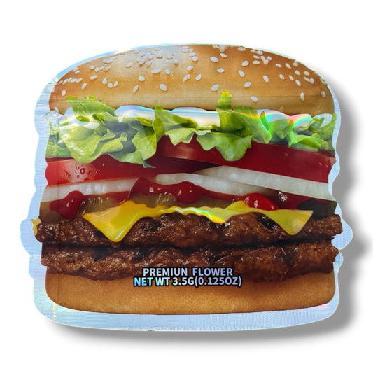 ZAZA KING Double Zooper Mylar Bags with Boxes 3.5g Box Packaging burger box