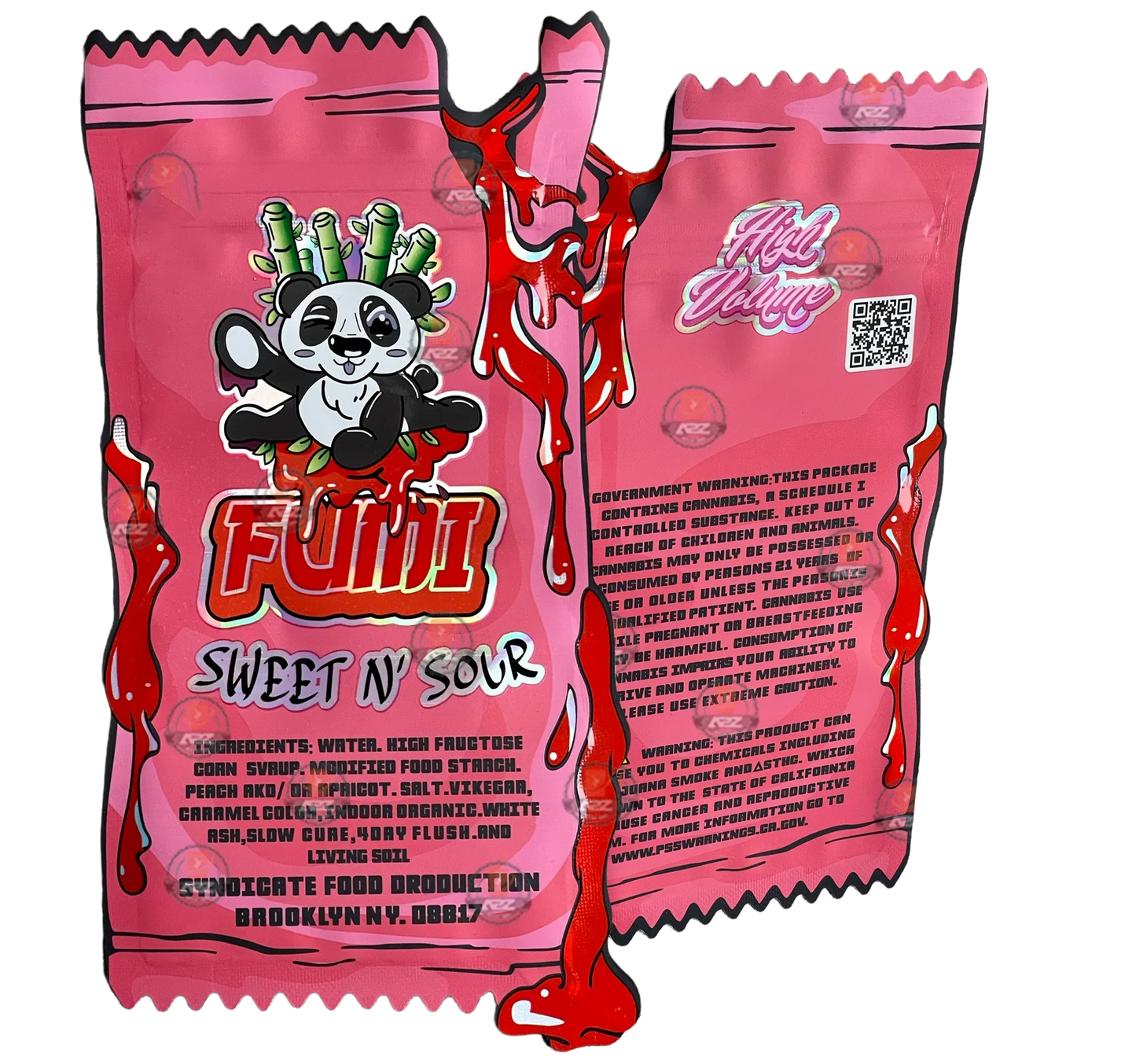 Fumi Sweet N Sour Sauce cut out Mylar Bags 3.5g Die Cut Holographic - Black Unicorn Hub