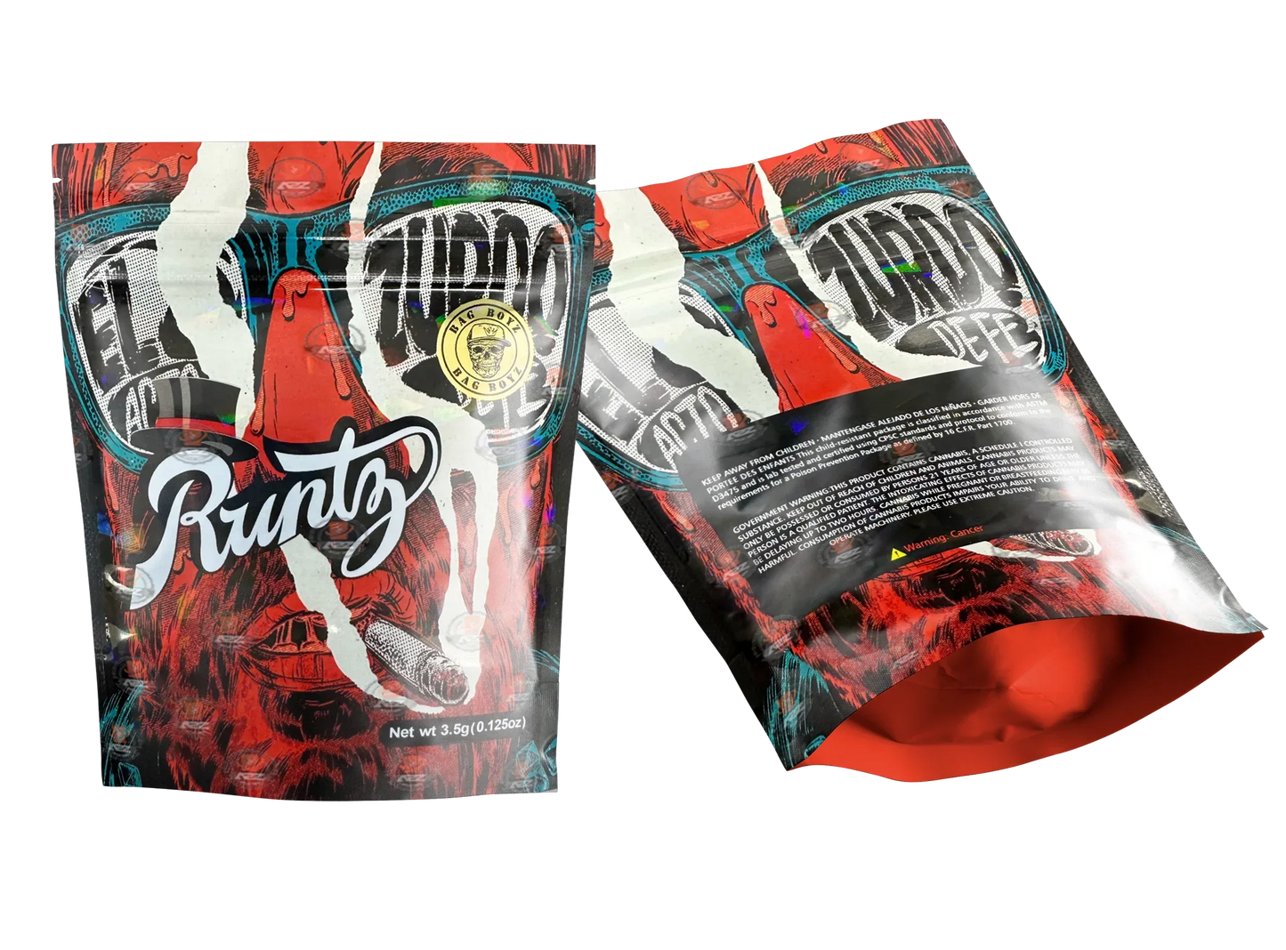 El Zurdo Holographic Mylar Bag 3.5G - Black Unicorn Hub