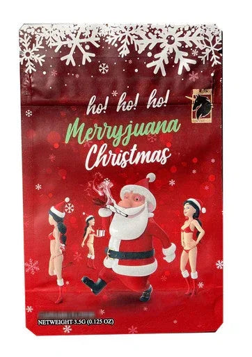 Black Unicorn -Santa Claus HO HO HO Merry Christmas Merry Juana Mylar bag 3.5g For Flower - Black Unicorn Hub
