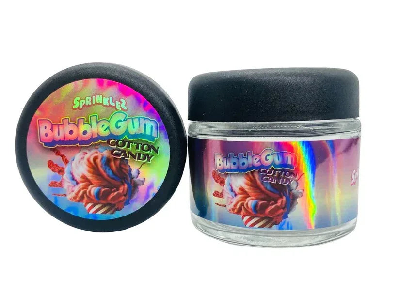 Bubblegum Cotton Candy Sprinkelz 3.5g Glass Jars with Holographic Stickers - Black Unicorn Hub