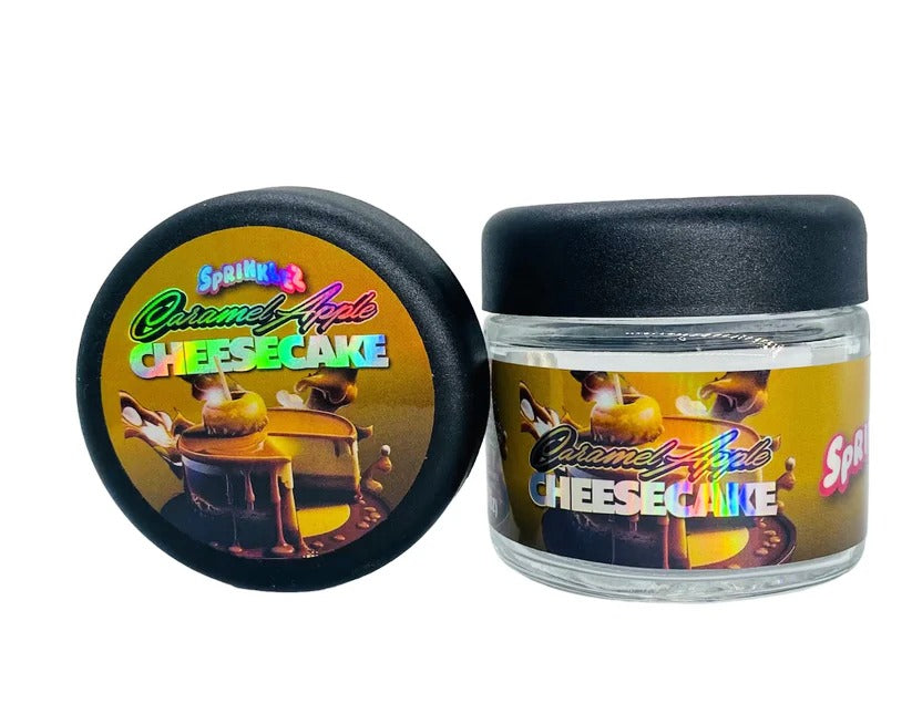 Caramel Apple Cheesecake Sprinkelz 3.5g Glass Jars with Holographic Stickers