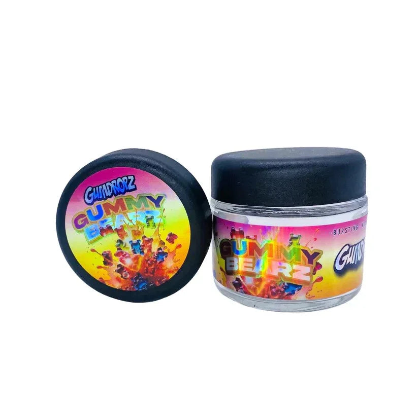 Gummy Bearz Sprinkelz 3.5g Glass Jars with Holographic Stickers - Black Unicorn Hub