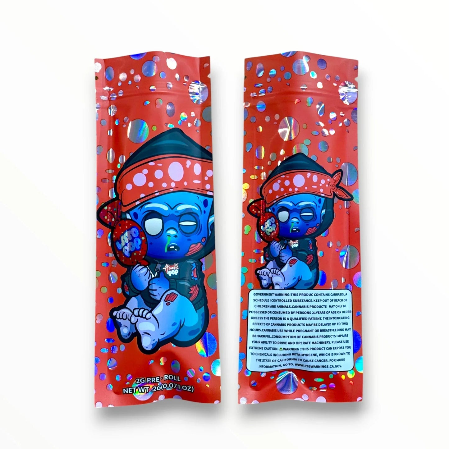 Baby Hoodie Pop Lato Pop 2 Gram Pre Roll Packaging Net Wt. 2g(0.071oz) Holographic - Black Unicorn Hub