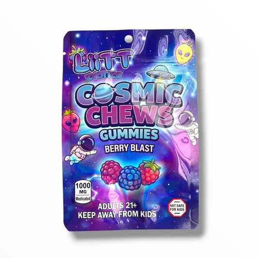 Liitt Exotics Cosmic Chews Gummies Berry Blast 3.5g Mylar Bag 1000MG (Packaging Only)