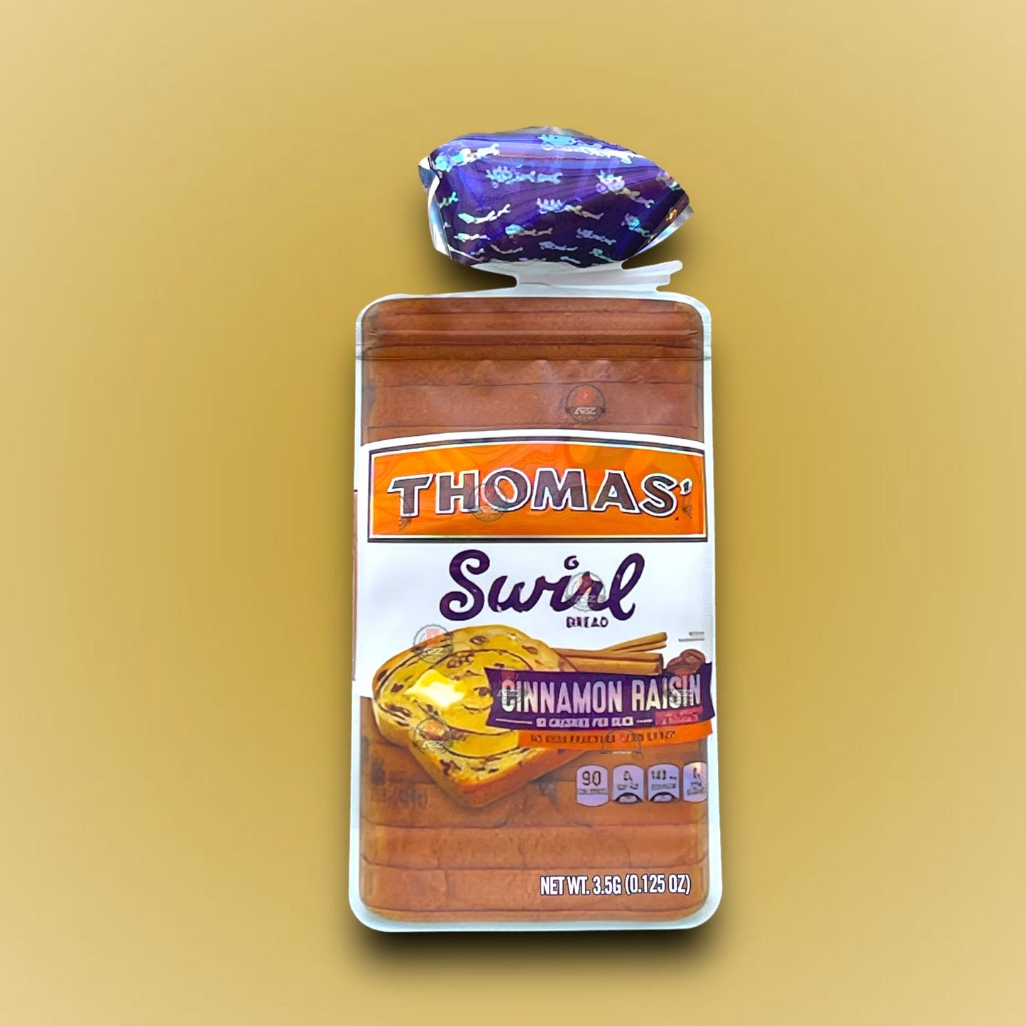 Sprinklez Swirl Bread Blue Berry Muffin 3.5G Mylar Bags- Holographic- Cinnamon Raisin