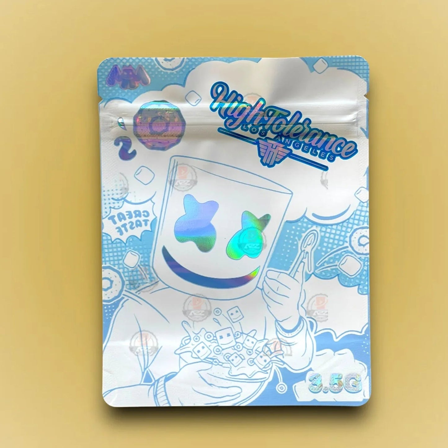 Marshmallows Lato Pop 3.5g Mylar Bag Holographic- Packaging Only High Tolerance - Black Unicorn Hub