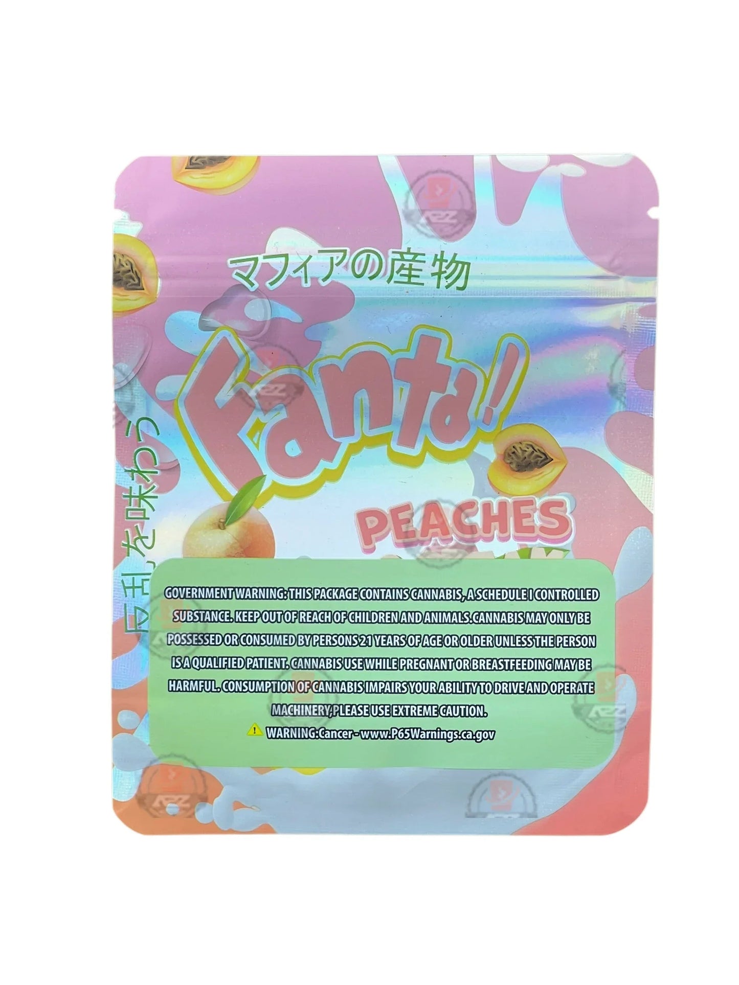 Fanta Peaches & Cream Mylar Bags with Boxes 3.5g Box Packaging Holographic - Black Unicorn Hub