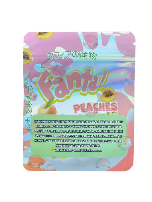 Fanta Peaches & Cream Mylar Bags 3.5g Holographic - Black Unicorn Hub