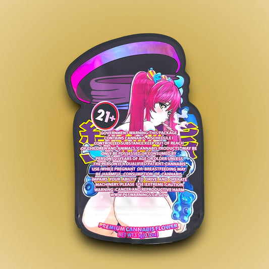 Kandy Blueberry Yum Yum 3.5G Mylar Bags Holographic cut out