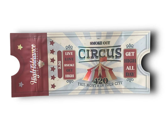 High Tolerance Circus 420 Smoke Out 3.5G Mylar Bags Holographic - Black Unicorn Hub