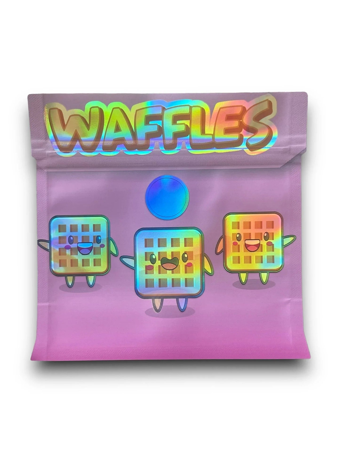 Waffles 3.5G Mylar Bags Holographic Shape Bag - Black Unicorn Hub