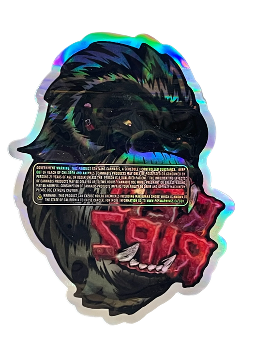 Red Ripz Cut out Mylar zip lock bag 3.5G Holographic - Black Unicorn Hub