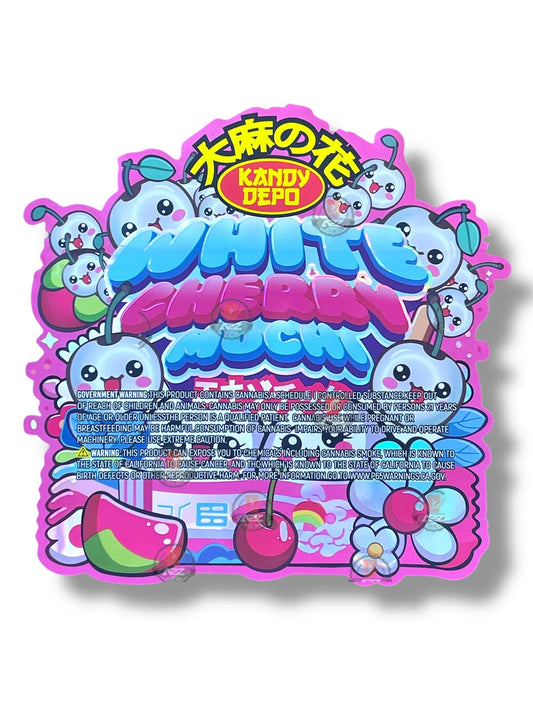 Kandy Depo White Cherry Mochi Mylar Bag 3.5g shape bag - Black Unicorn Hub