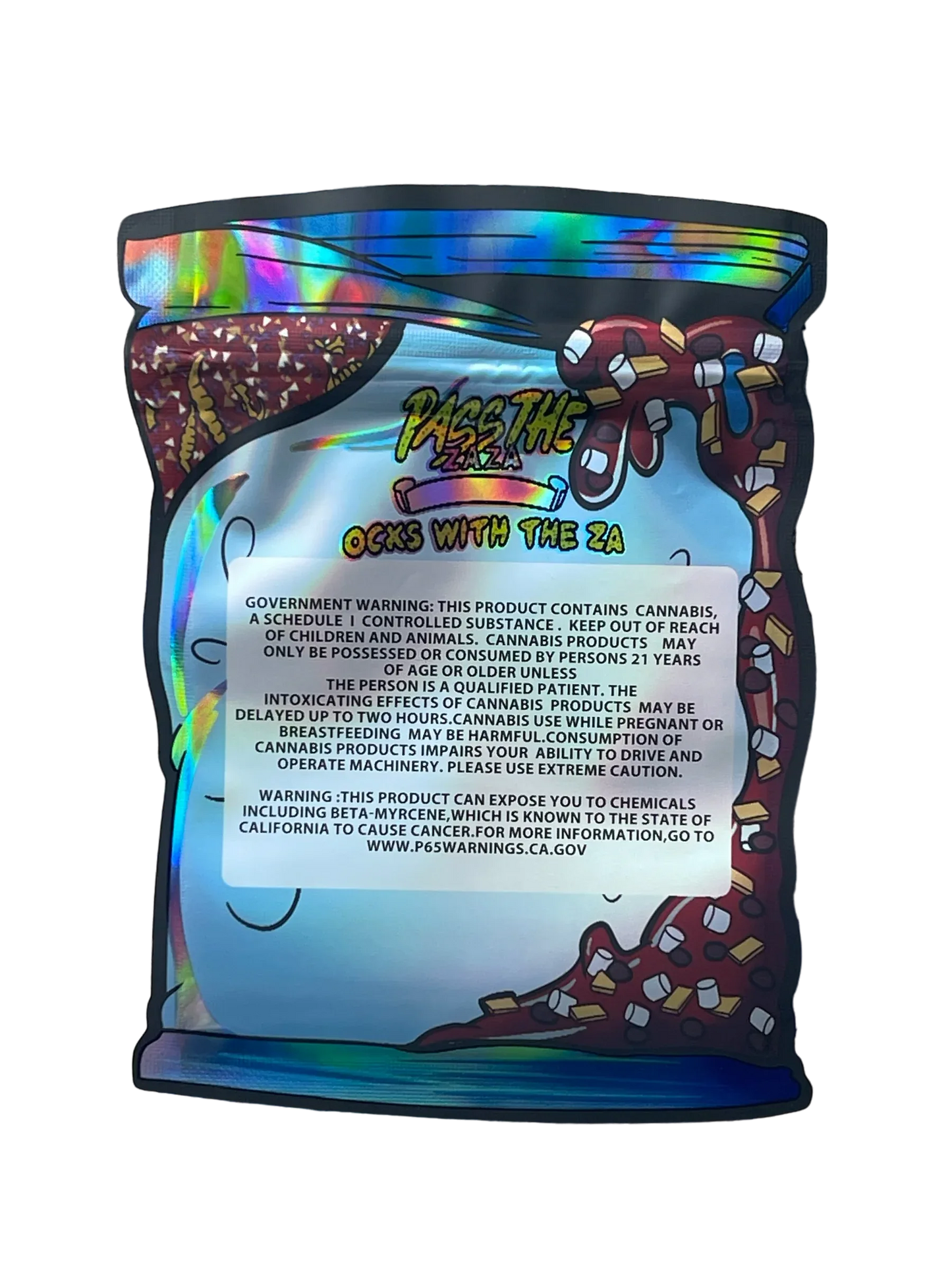 Wocky Donut 3.5g Mylar Bag- Holographic Smores Edition - Black Unicorn Hub