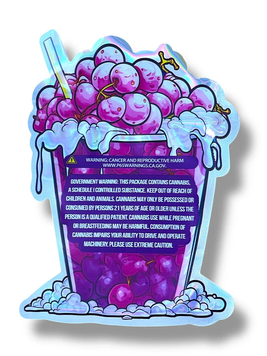 Push Pop Purple Mylar Bag 3.5g shape bag - Black Unicorn Hub