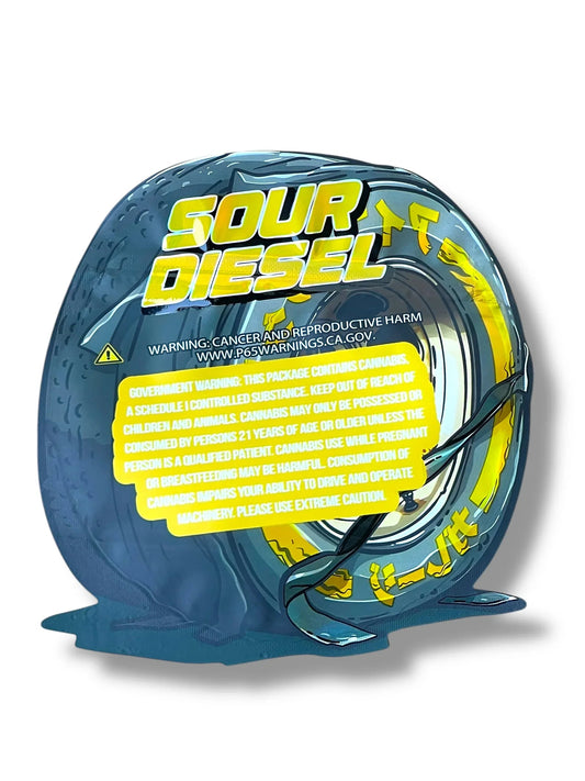 Zabores Sour Diesel Mylar Bag 3.5g shape bag - Black Unicorn Hub