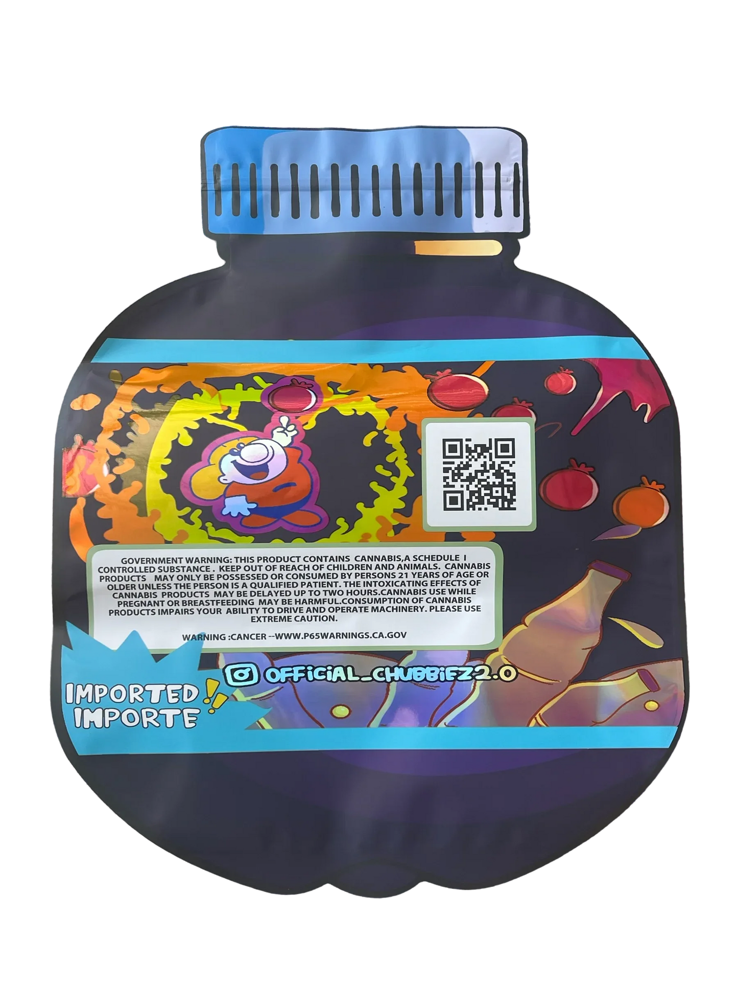 Oozw Berry Chubbiez Mylar Bag (Large) 1 LBS - 16OZ (454g) Pound Bag - Black Unicorn Hub