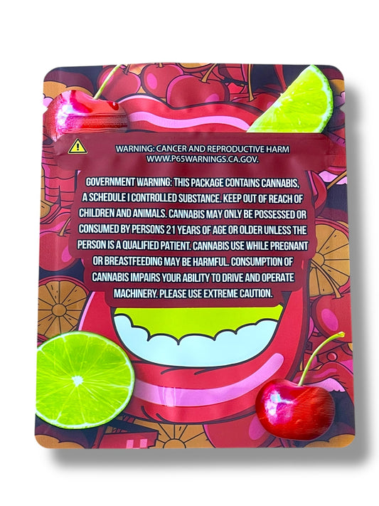 Push Pop Cherry Limeade Mylar Bag 3.5g shape bag