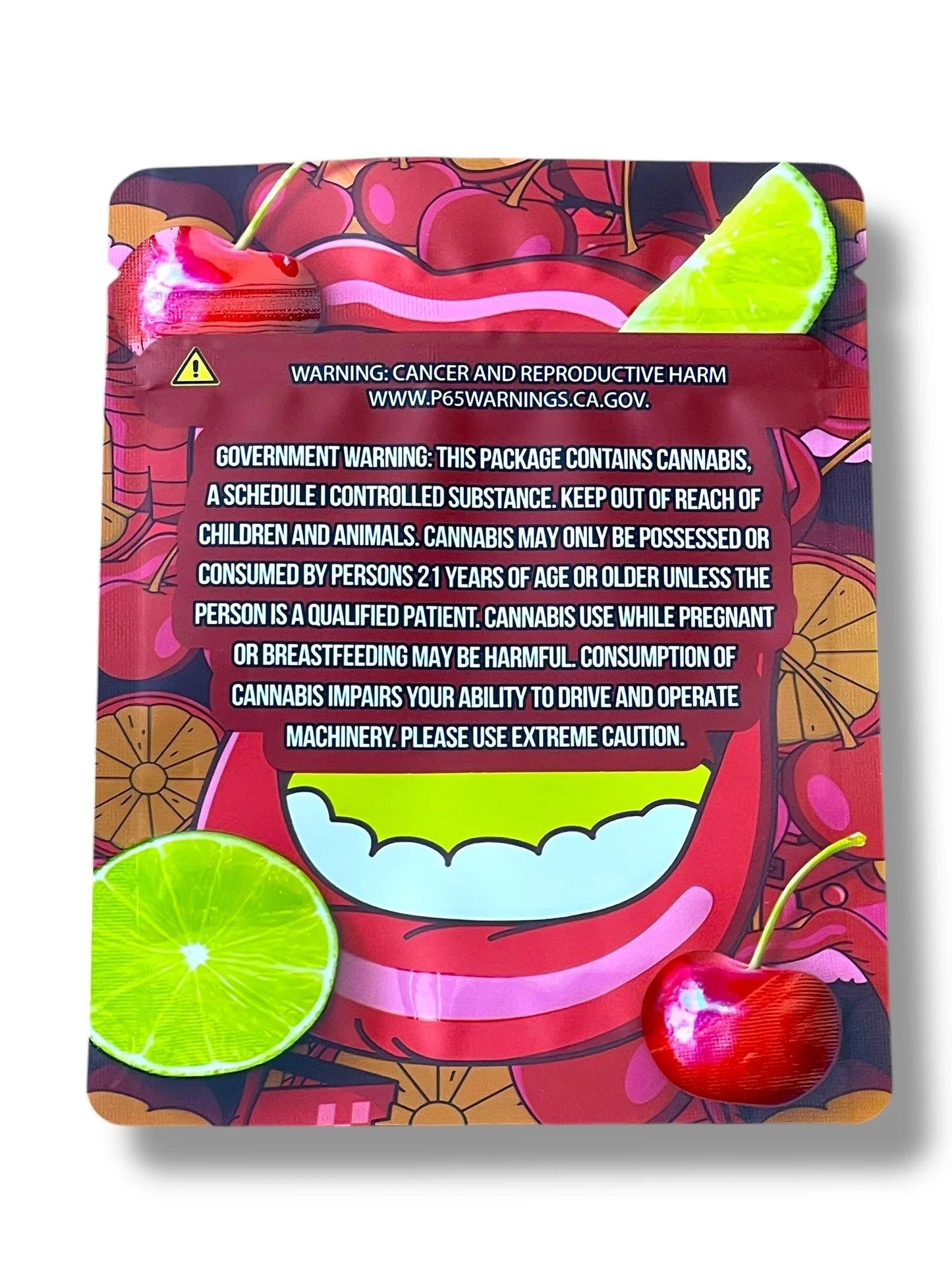 Push Pop Cherry Limeade Mylar Bag 3.5g shape bag - Black Unicorn Hub