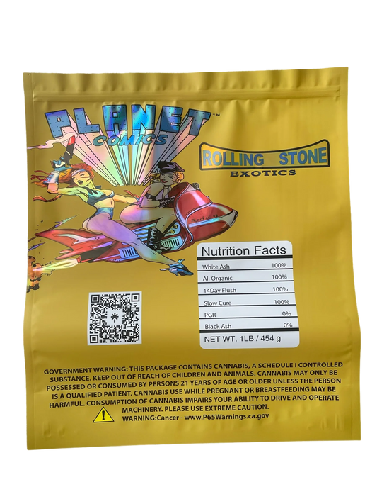 Planet Comics Mylar Bag (Large) 1 LBS - 16OZ (454g) Pound Bag Rolling Stone - Black Unicorn Hub