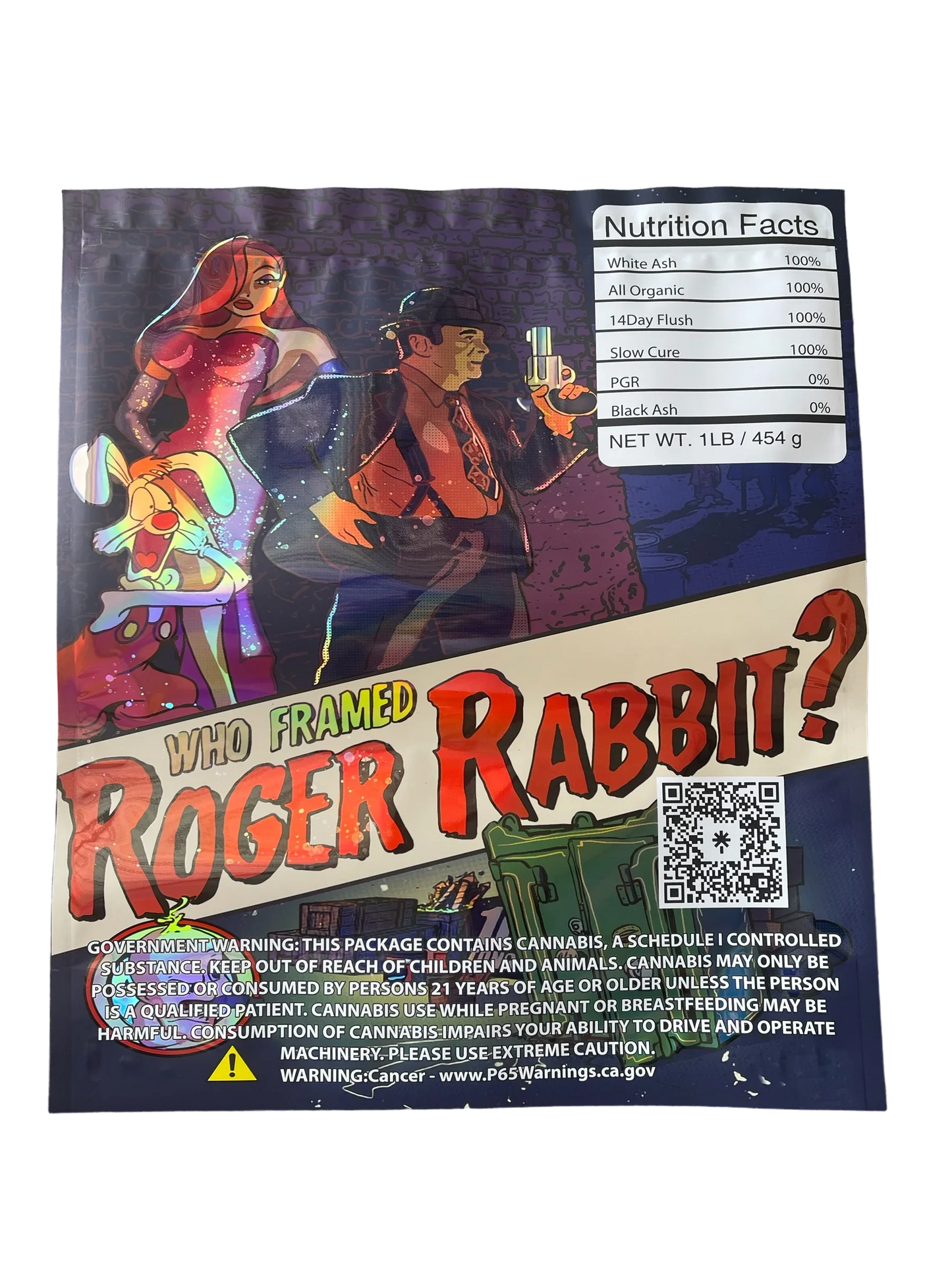 Roger Rabbit Mylar Bag (Large) 1 LBS - 16OZ (454g) Pound Bag Rolling Stone - Black Unicorn Hub