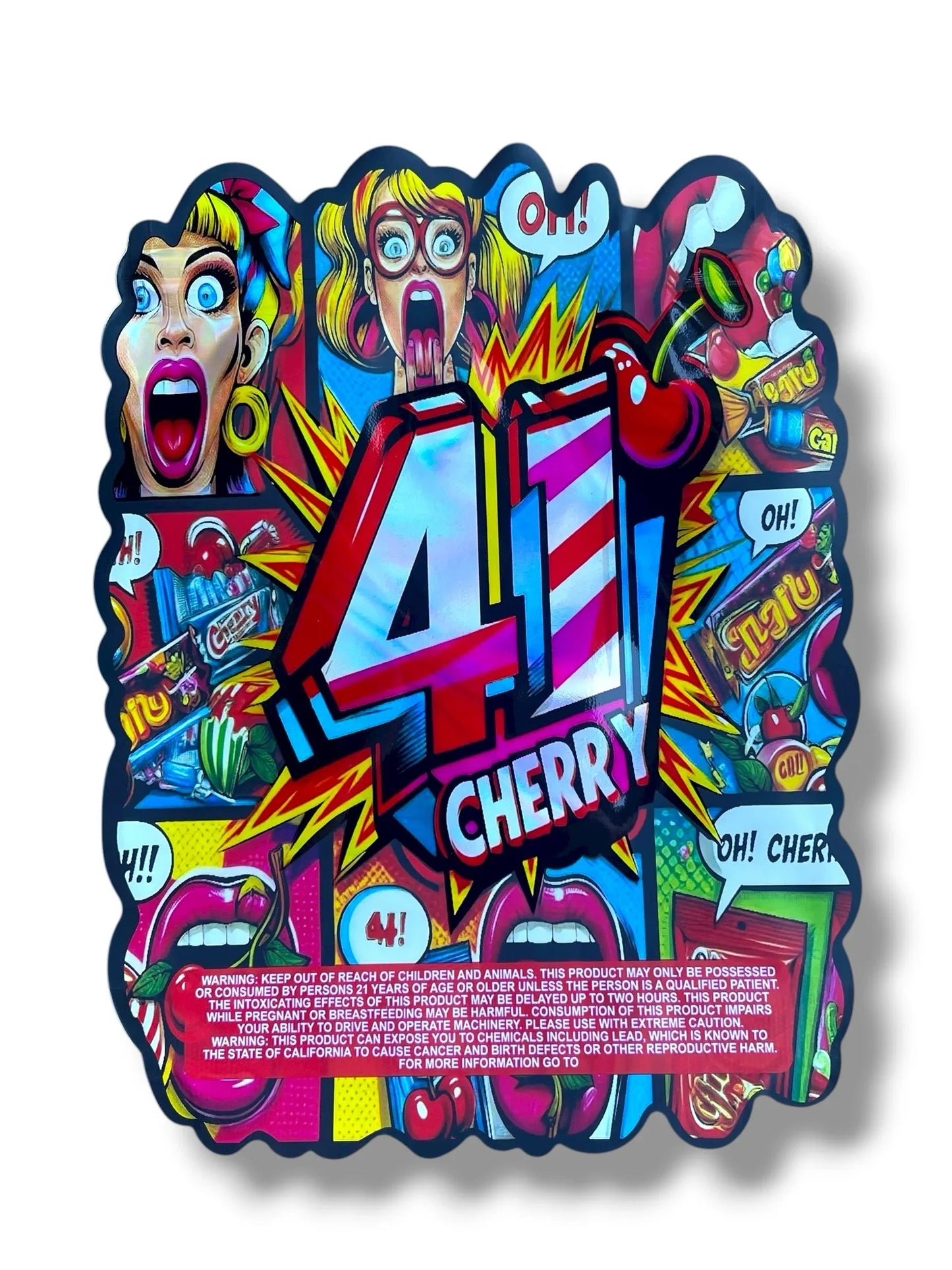 41 Cherry 1 OZ 28G Mylar empty Mylar bag 1 ounce (50 Count) - Black Unicorn Hub