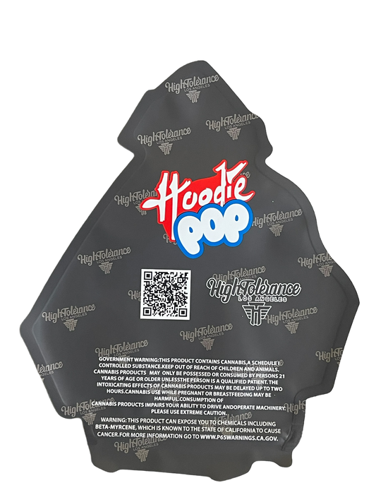 Hoodie Pop Mylar Bag 1 OZ 28G (50 Count) High Tolerance