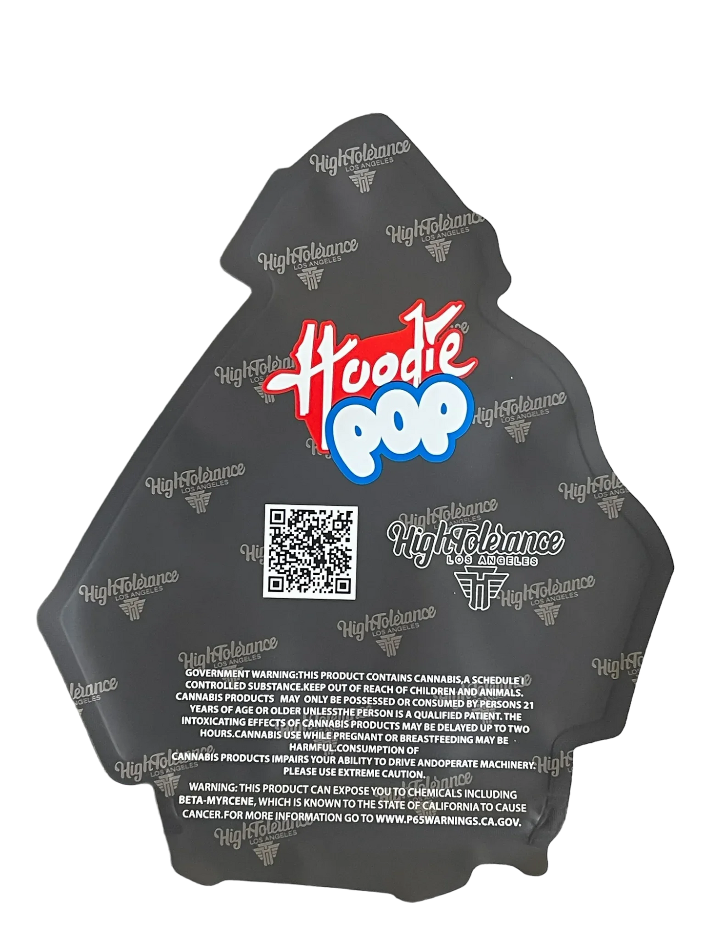Hoodie Pop Mylar Bag 1 OZ 28G (50 Count) High Tolerance - Black Unicorn Hub