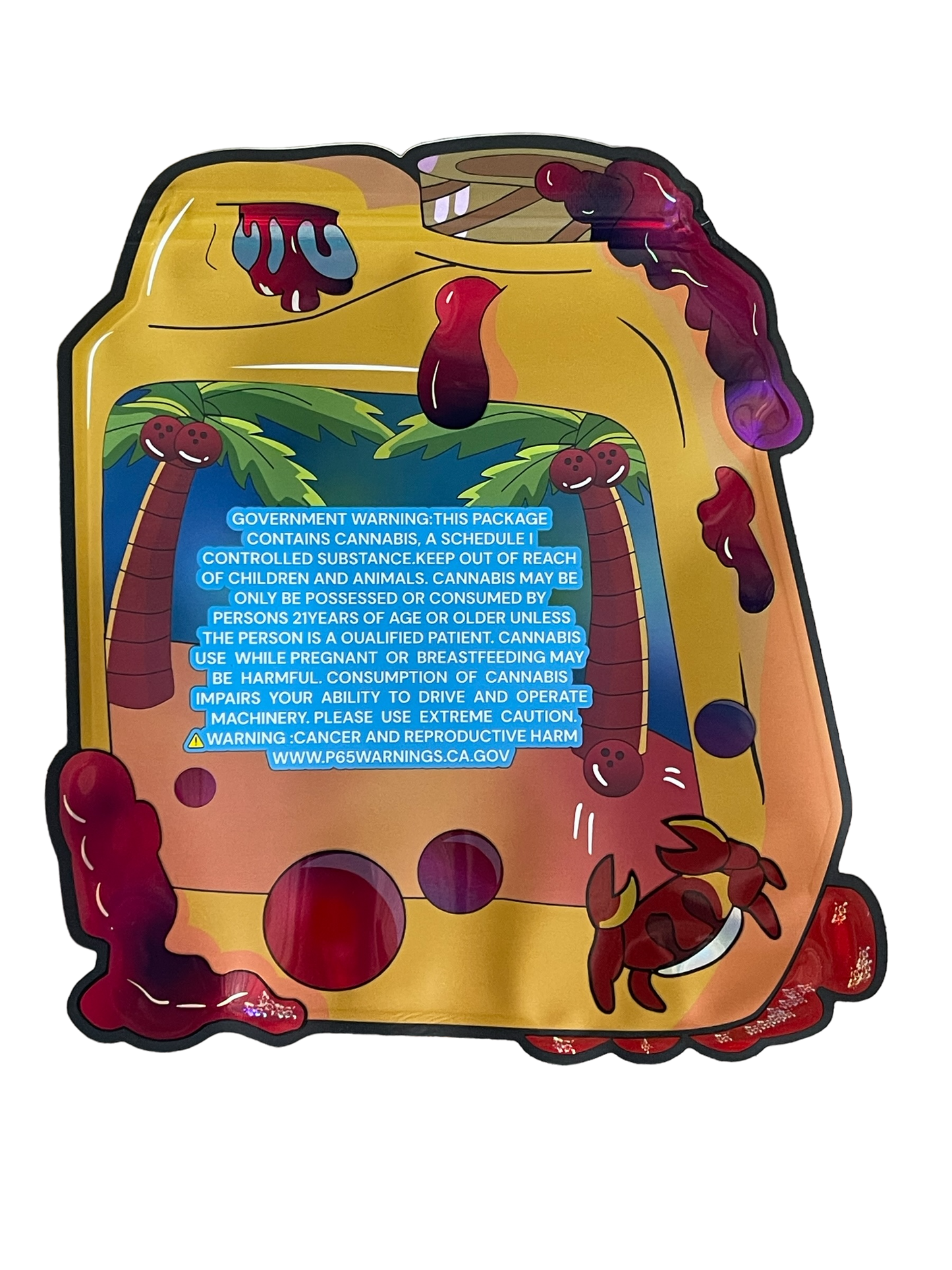 Bubble Jug Mylar Bag 1 OZ 28G (50 Count) Caribbean Blend Monkey Business