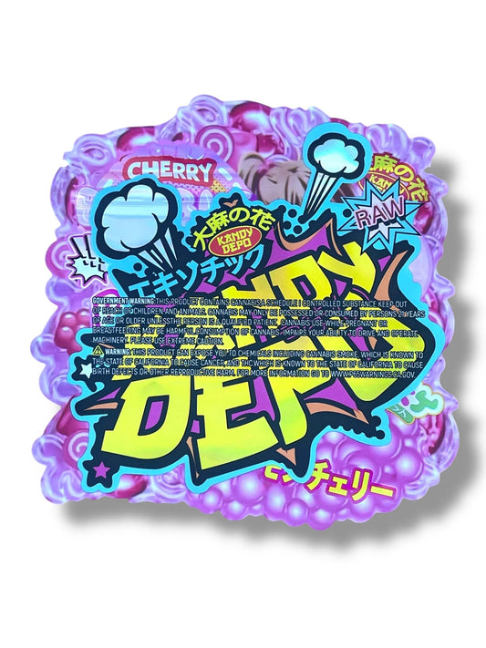 Kandy Depo Cherry Bubblegum Bomobom Mylar Bag 3.5g shape bag - Black Unicorn Hub