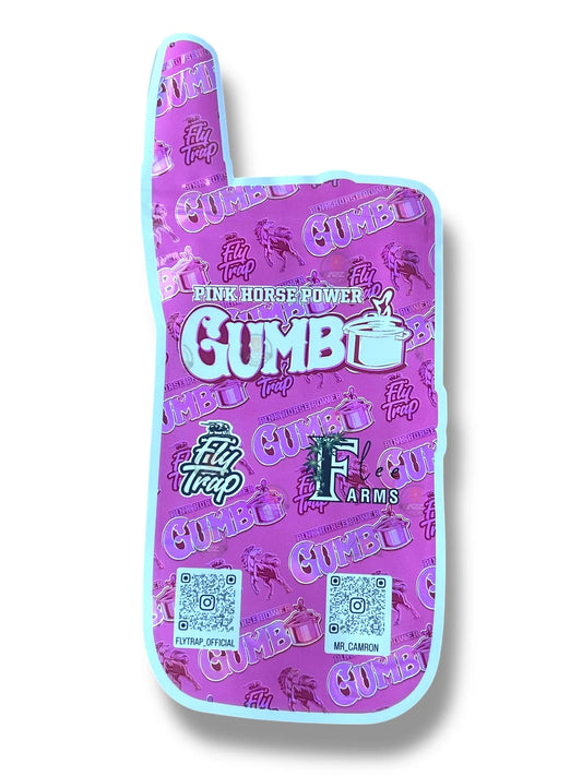 Gumbo Pink Horse Power Mylar Bag 3.5g shape bag - Black Unicorn Hub