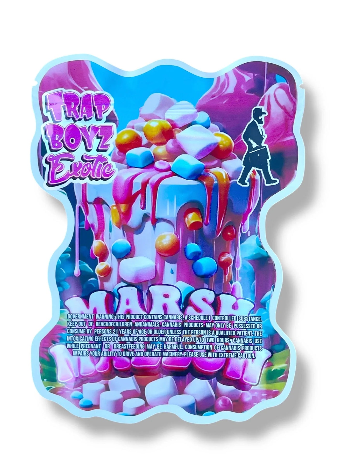 Marshmallow Trap Boyz Exotic Mylar Bag 3.5g shape bag - Black Unicorn Hub