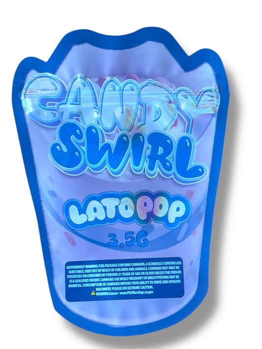 Candy Swirl Lato POP Mylar Bag 3.5g shape bag - Black Unicorn Hub