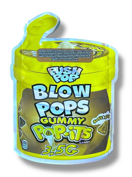 Push Pop Blow Pops Gummy Popits Mylar Bag 3.5g shape bag - Black Unicorn Hub