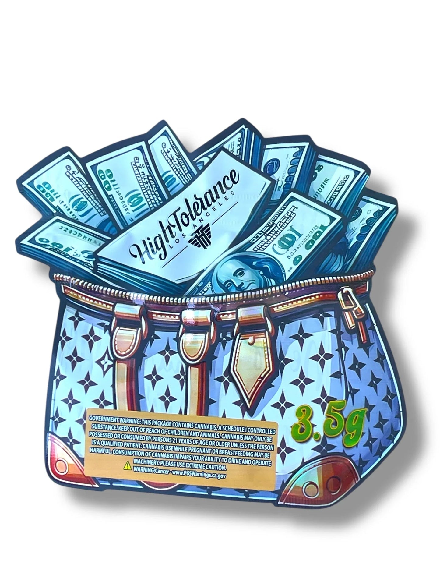 High Tolerance $100 Mylar Bag 3.5g shape bag Money Bag - Black Unicorn Hub