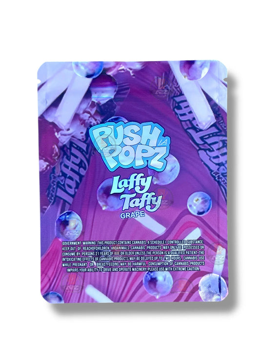 Push Pop Laffy Taffy Grape 3.5g Mylar Bag- Packaging Only - Black Unicorn Hub