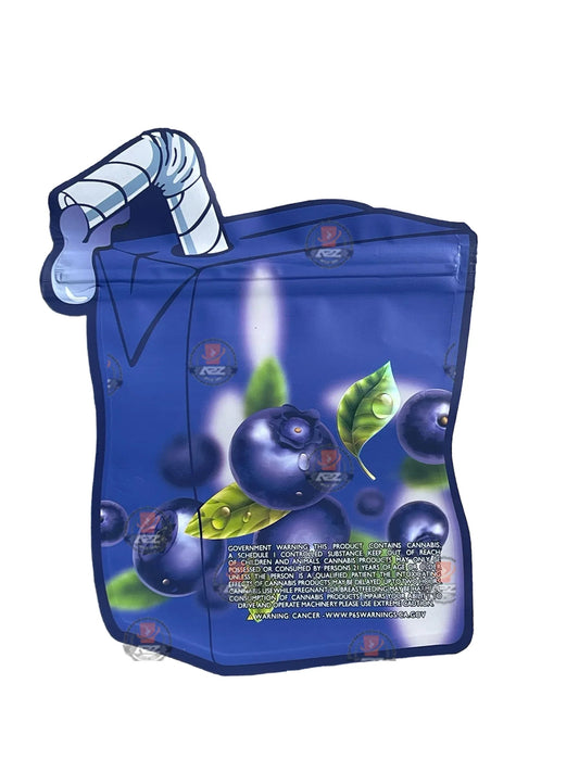 Blueberry 3.5 grams Juice Box Mylar Bag Pure Blunt Holographic - Black Unicorn Hub
