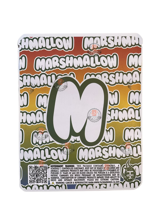 Sprinklez Marshmallow Mylar Bags 3.5g Sticker base Bag -With stickers and labels