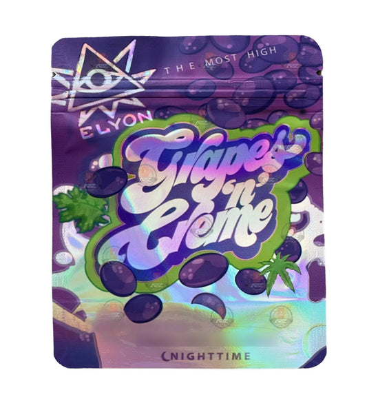 Grapes N Creme Mylar bag 3.5g Holographic Elyon - Black Unicorn Hub