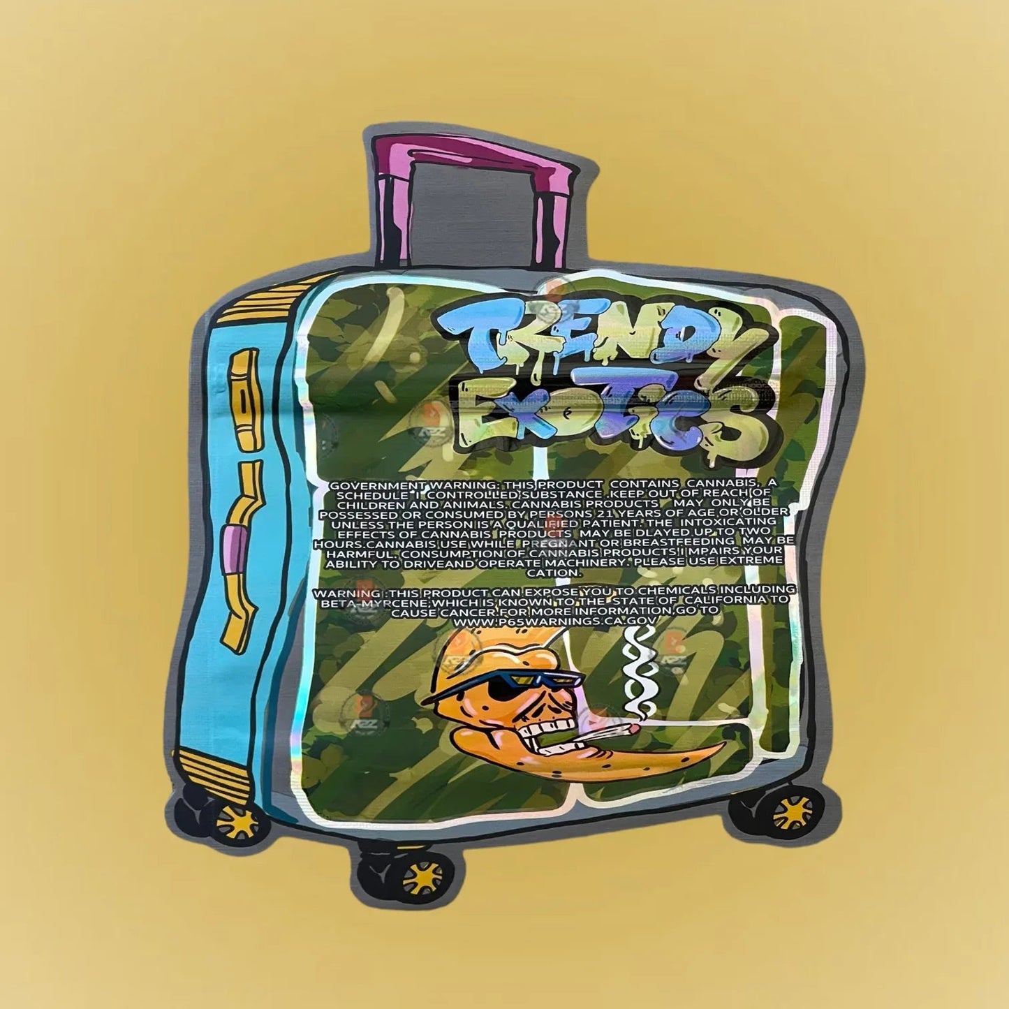 Silky Baggage NY Cali 3.5G Mylar Bags Trendy Exotics Cut Out-Holographic - Black Unicorn Hub