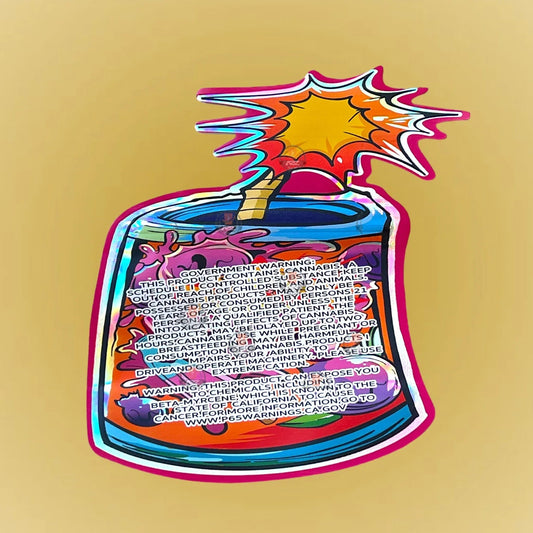 Candy Kaboom Blueberry Blast 3.5G Mylar Bags Cut Out-Holographic - Black Unicorn Hub