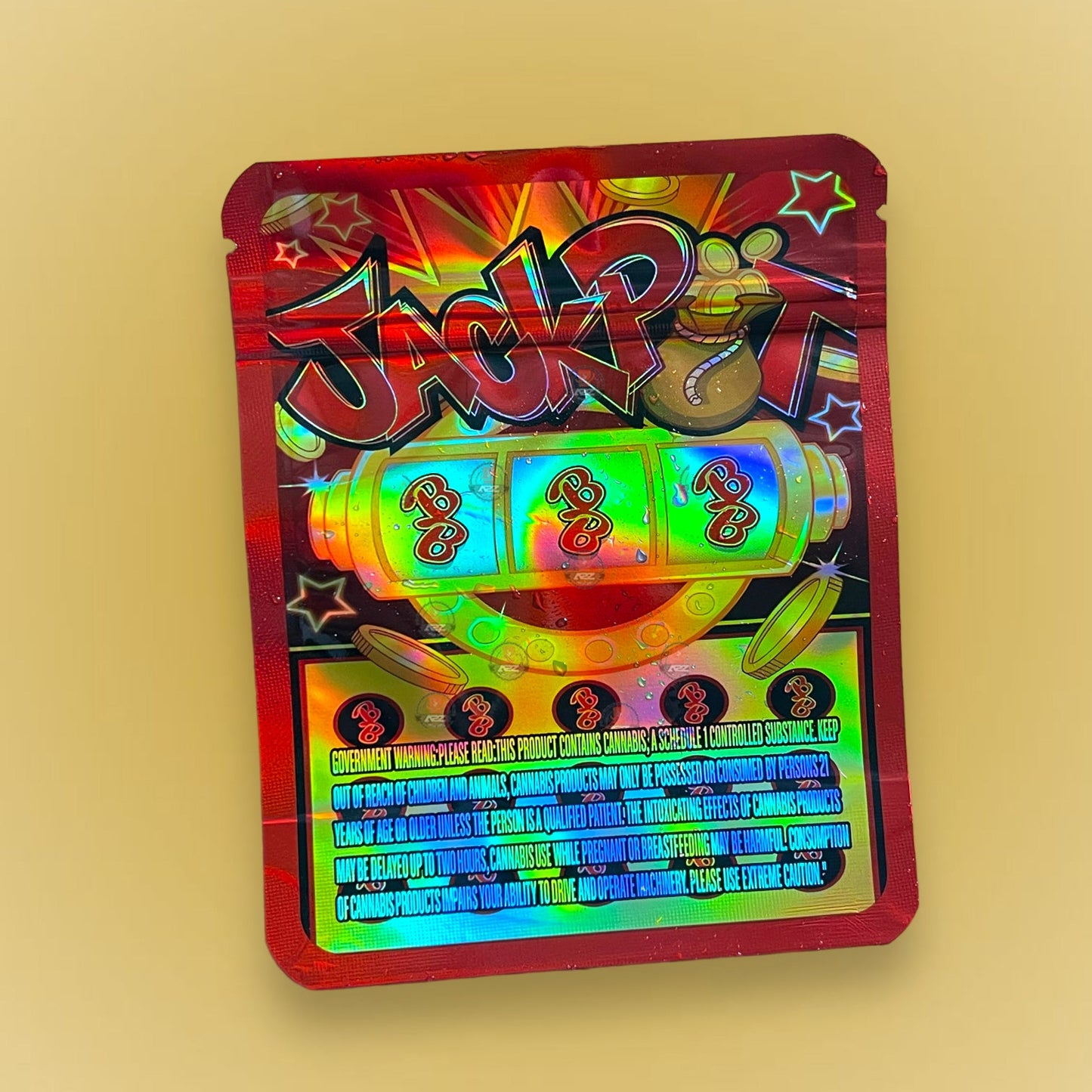 Jackpot 3.5g Mylar Bag Holographic- Packaging Only