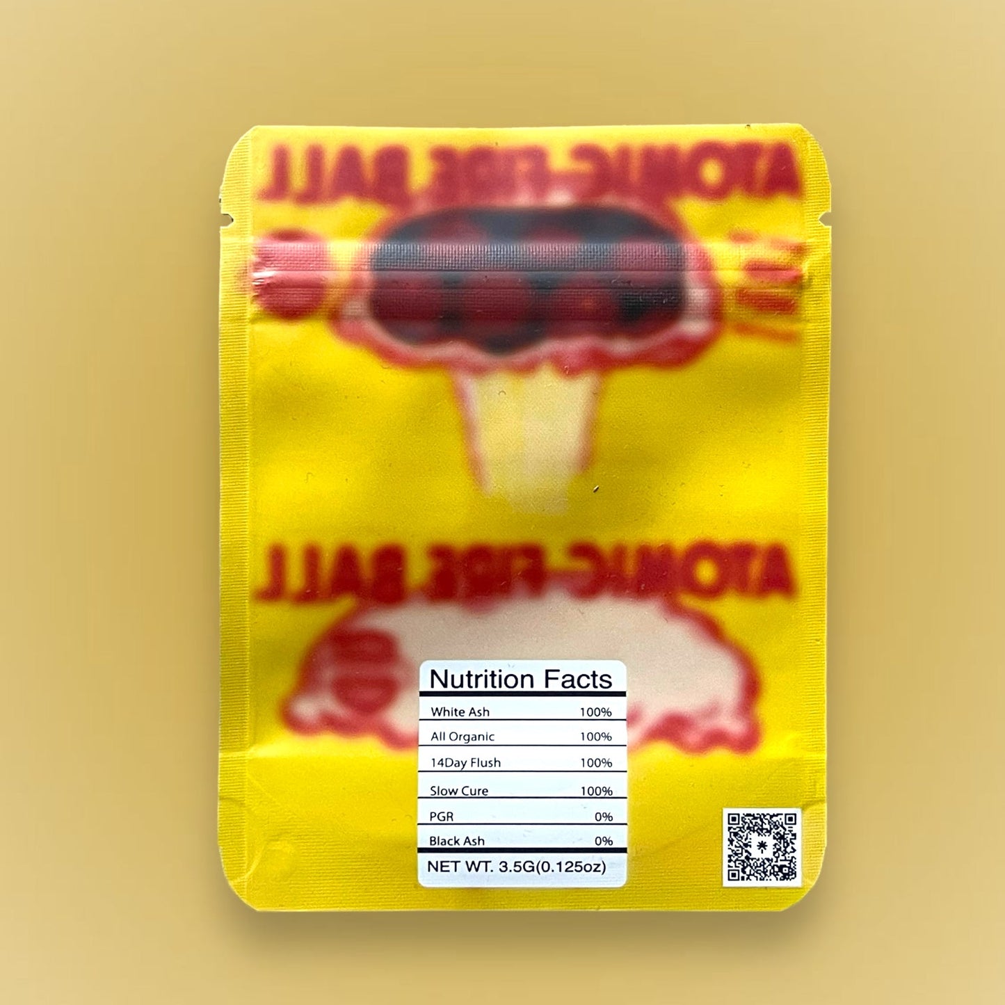 Atomic Fire Ball 3.5g Mylar Bags Holographic- Rolling Stone -Packaging Only